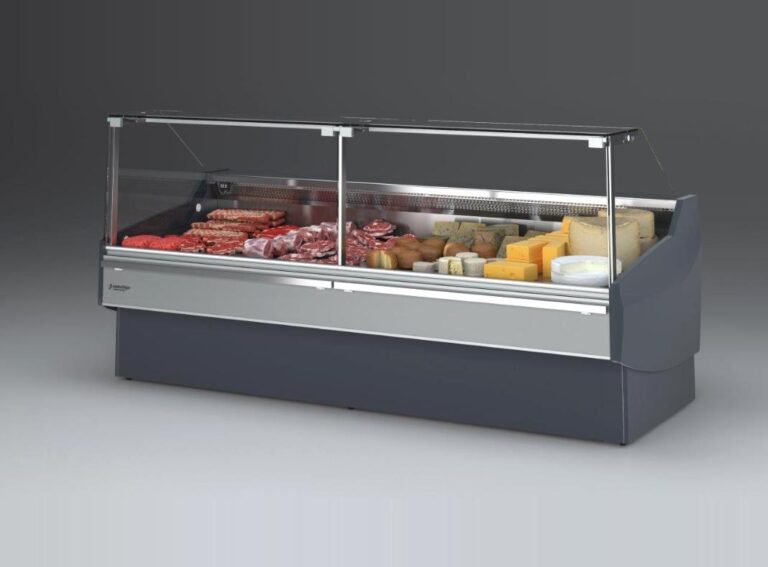 Banco frigorifero nuovo con vetro dritto per salumi e formaggi