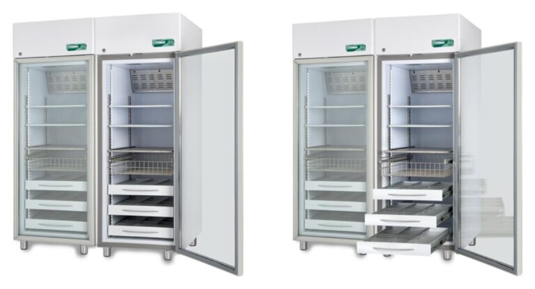 Frigorifero Fiocchetti Medika 2T 1500 a doppia temperatura per farmaci e vaccini, con cassetti estraibili